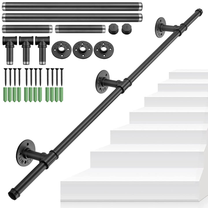 Treppengeländer Schwarz, TANiCE 120cm Treppengeländer Edelstahl Industrielle Geländer Treppe Innen A