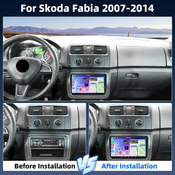 9 Zoll Touchscreen Android 13 Autoradio für Skoda Fabia 2007-2014 2+32G | 2 Din Radio für Fabia Auto