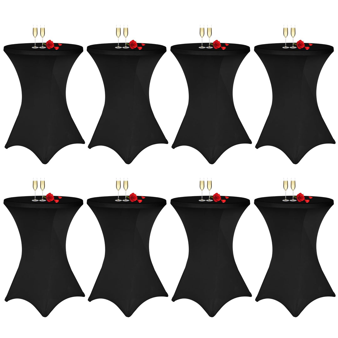 8 Stück Schwarz Stehtisch Hussen Stehtische, Stehtischhusse für Ø 80-85 cm Stehtische und Bistrotisc