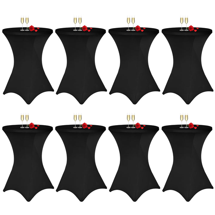 8 Stück Schwarz Stehtisch Hussen Stehtische, Stehtischhusse für Ø 80-85 cm Stehtische und Bistrotisc