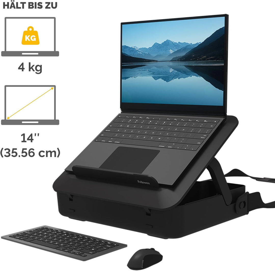 Fellowes Tragbarer Laptop-Ständer Tragetasche - Breyta™ 2-in-1 Design mit 5 Höhenverstellungen - Ide
