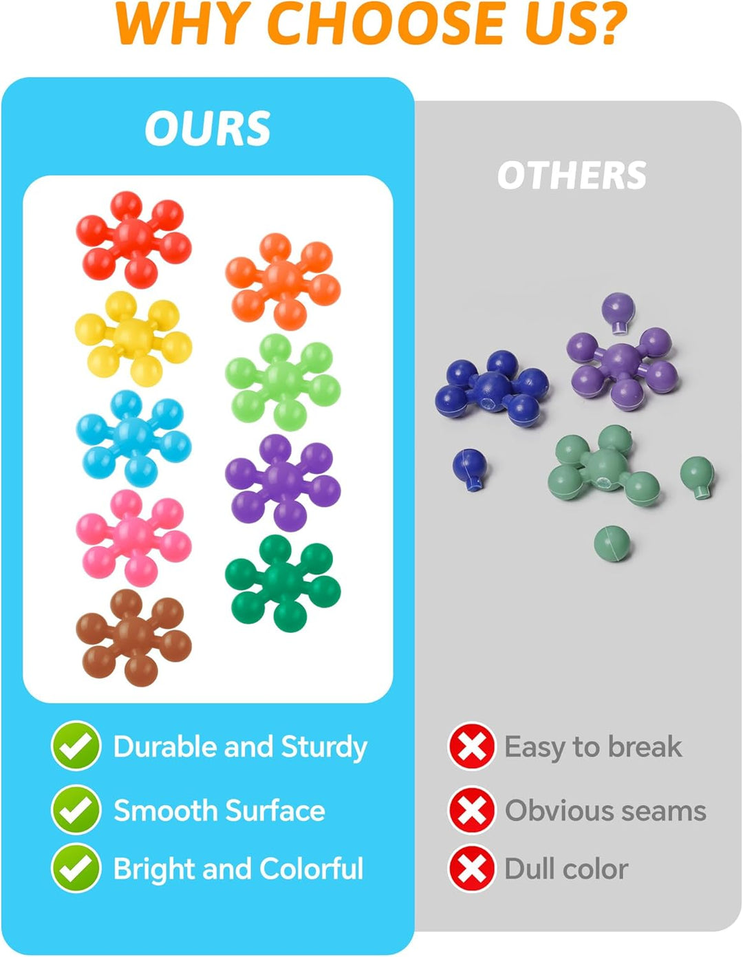600PCS Interlocking Snowflake Building Block(Rainbow Colors) 600PCS Multicoloured, 600PCS Multicolou