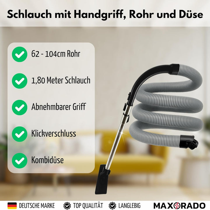 Rohr Staubsauger Bodendüse Schlauch Griff kompatibel mit Miele S8 S8000 C3 Complete & C3 Compact z.B