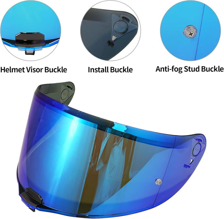 VCOROS Motorradhelm Visier,Motorrad Windschutz Helm Objektiv Visier,Helmvisier für FF811/VECTOR II/C