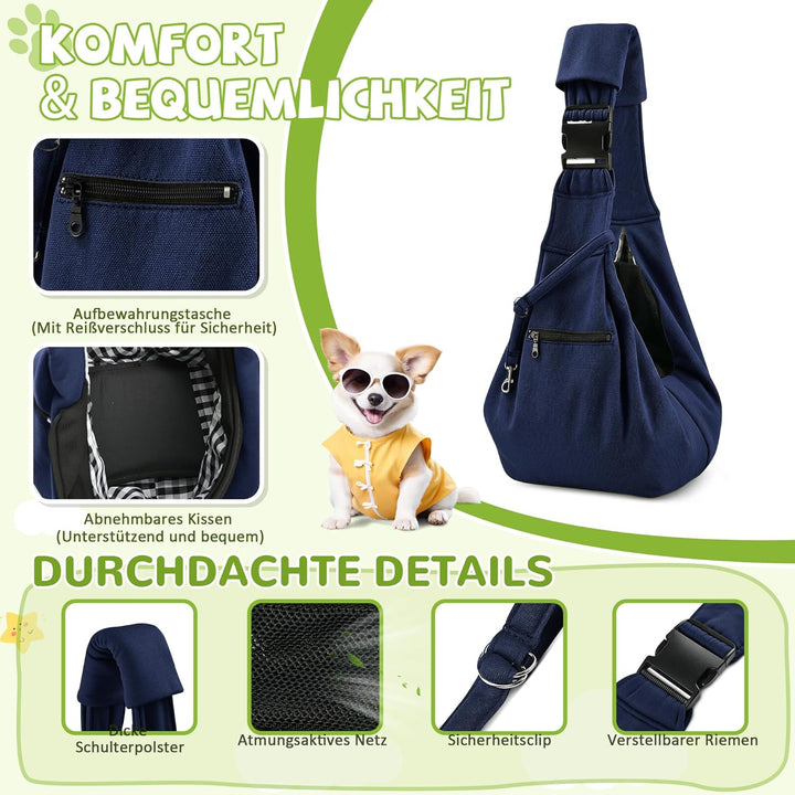 ALLSOPETS Hundetragetasche Atmungsaktive Bequeme Haustier Tragetasche für Kleine Hunde Katzen Sicher