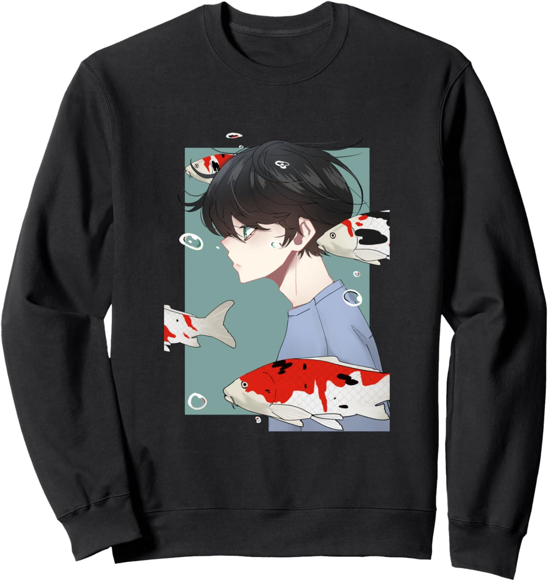 Anime Boy Koi Karpfen Aesthetic Anime Merch Japanisch Otaku Sweatshirt