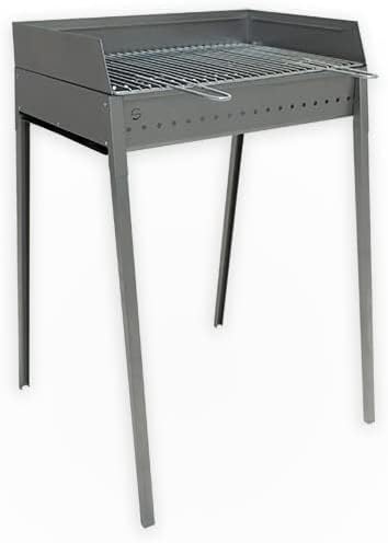 LISA Vesuvio Kohlegrill 60 x 40 cm - Aluminiumeisen - abnehmbare Füsse mit Bajonettanschluss