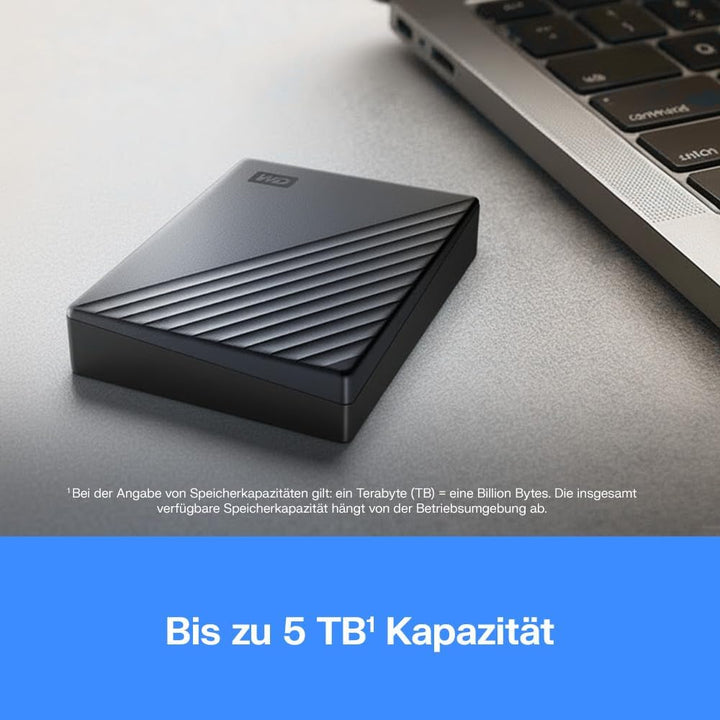 WD My Passport Ultra externe Festplatte 2 TB (mobiler Speicher, Metallgehäuse, herunterladbare Softw