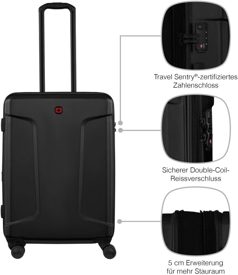 WENGER Legacy Large Hartschalenkoffer mit 4 Rollen, Trolley, Gross, 99 (115) l, Sicherheitsschloss,
