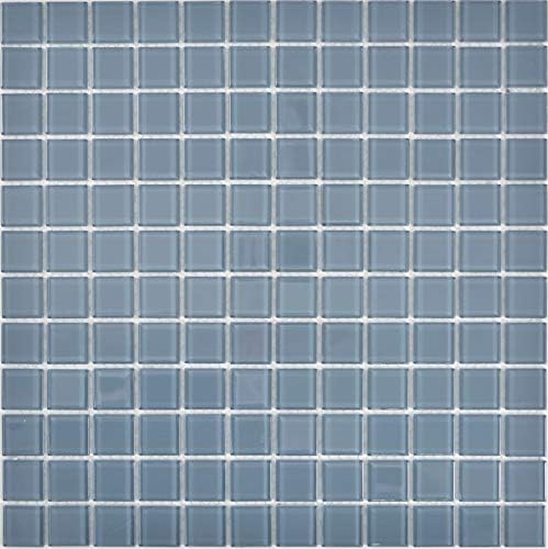 Mosaik Fliese Glasmosaik Crystal grau für WAND BAD DUSCHE KÜCHE FLIESENSPIEGEL THEKENVERKLEIDUNG BAD