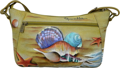 Anuschka Handbemalte Hobo Schultertasche aus Echtleder Gift Of The Sea, Gift Of The Sea