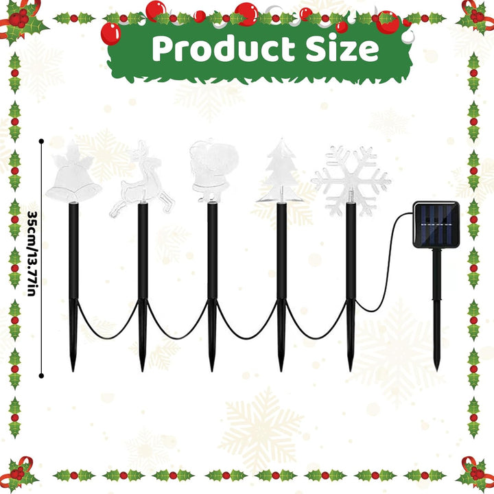 Shinybox Solar Weihnachten Gartenleuchten, 5 Stück Glocken, Elch, Weihnachtsmann, Weihnachtsbaum, Sc