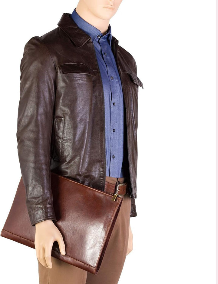 VISCONTI - Leder - A4 Reissverschluss Konferenzmappe Schreibmappe - BOND - (18238) - Schwarz, Schwar