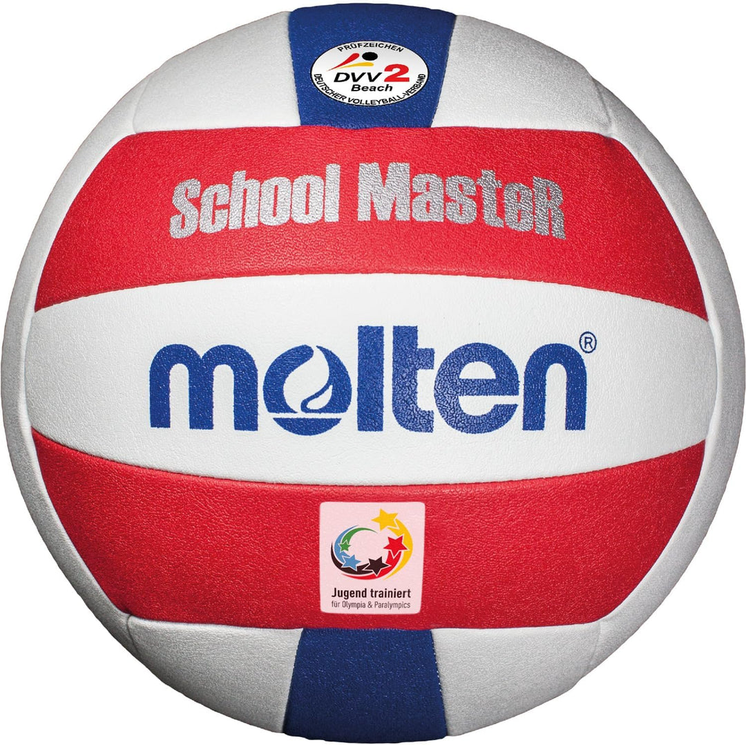 Molten School Master Beachvolleyball V5B-SM weiss/rot/blau 5, weiss/rot/blau 5