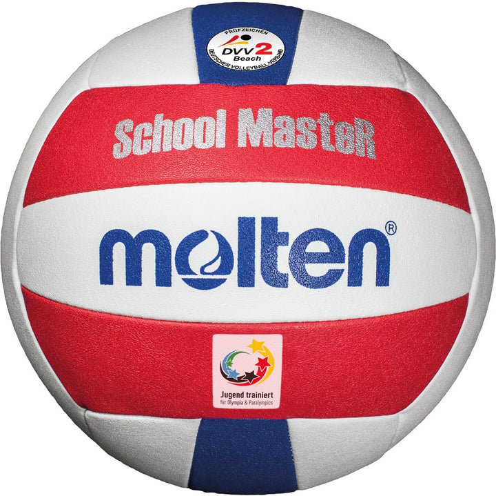 Molten School Master Beachvolleyball V5B-SM weiss/rot/blau 5, weiss/rot/blau 5