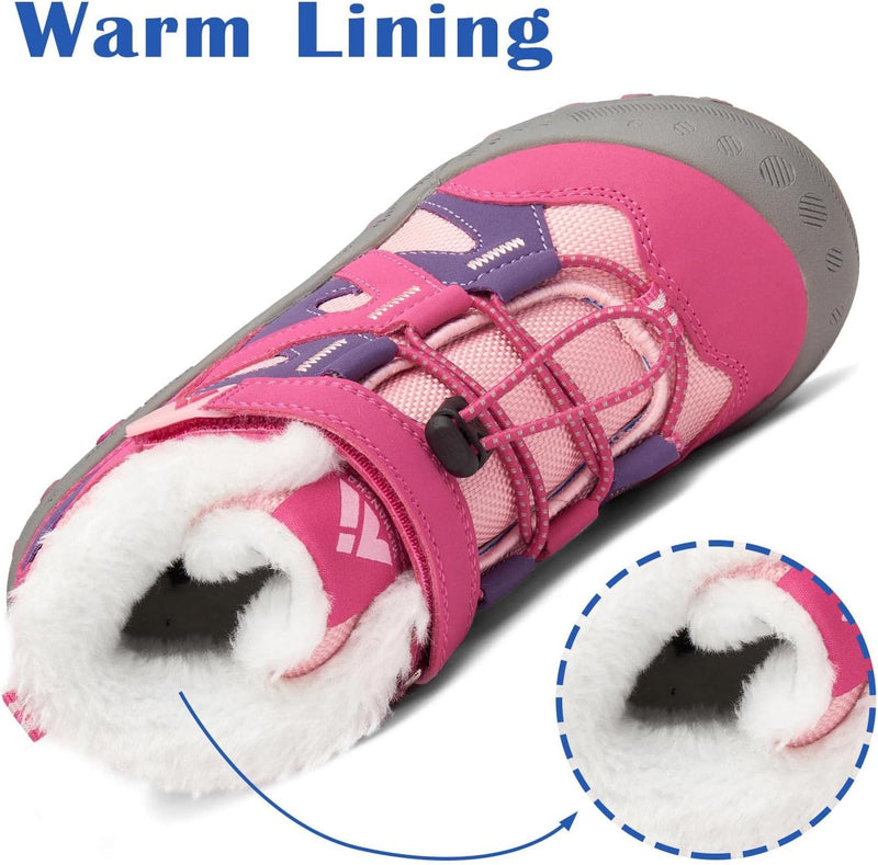 Mishansha Kinder Outdoor Winterschuhe Warm Gefüttert Winterstiefel, Gr.24-38 26 EU Fuchsia Pink, 26