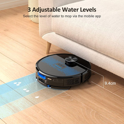 Lubluelu Saugroboter mit Wischfunktion 2-1, 3000Pa Staubsauger Roboter Lasernavigation mit 5 Karten,