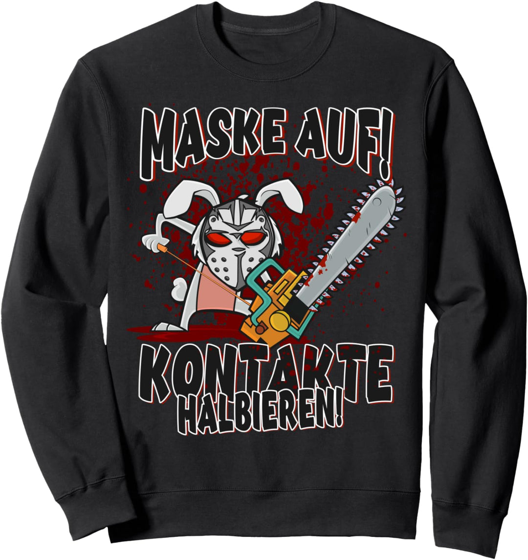 Maske tragen Kontakte halbieren, Halloween Sweatshirt