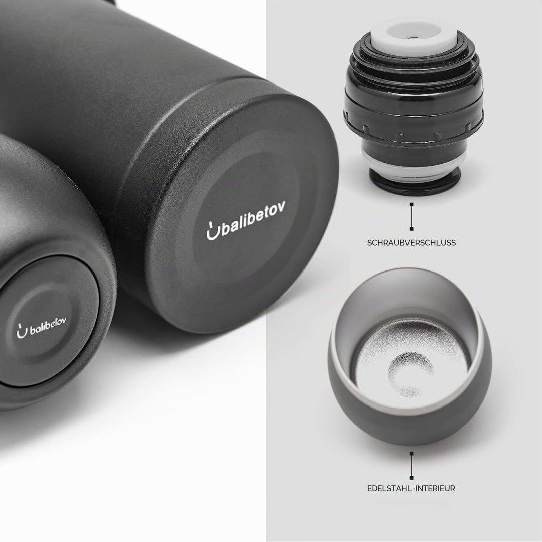 balibetov Komplettes Yerba Mate Set – Moderner Mate Gourd, Isolierflasche, Bombilla und Reinigungsbü