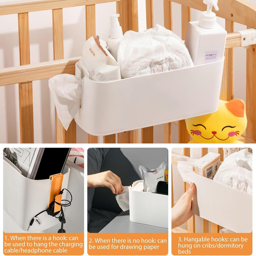 2 Stück Bett Organizer Zum Einhängen, Hängebett Organizer Aufbewahrungskorb,Nachttisch Bett Bettabla