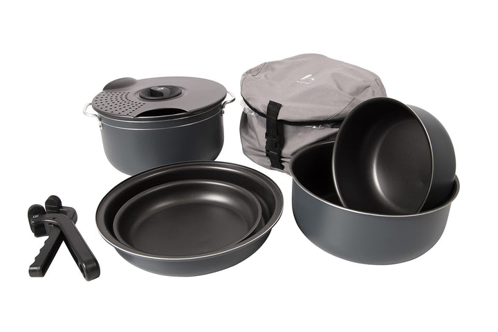 Bo-Camp Kochset Camping Aluminium Trekking Kochgeschirr Alu Topf Pfanne 7-teilig