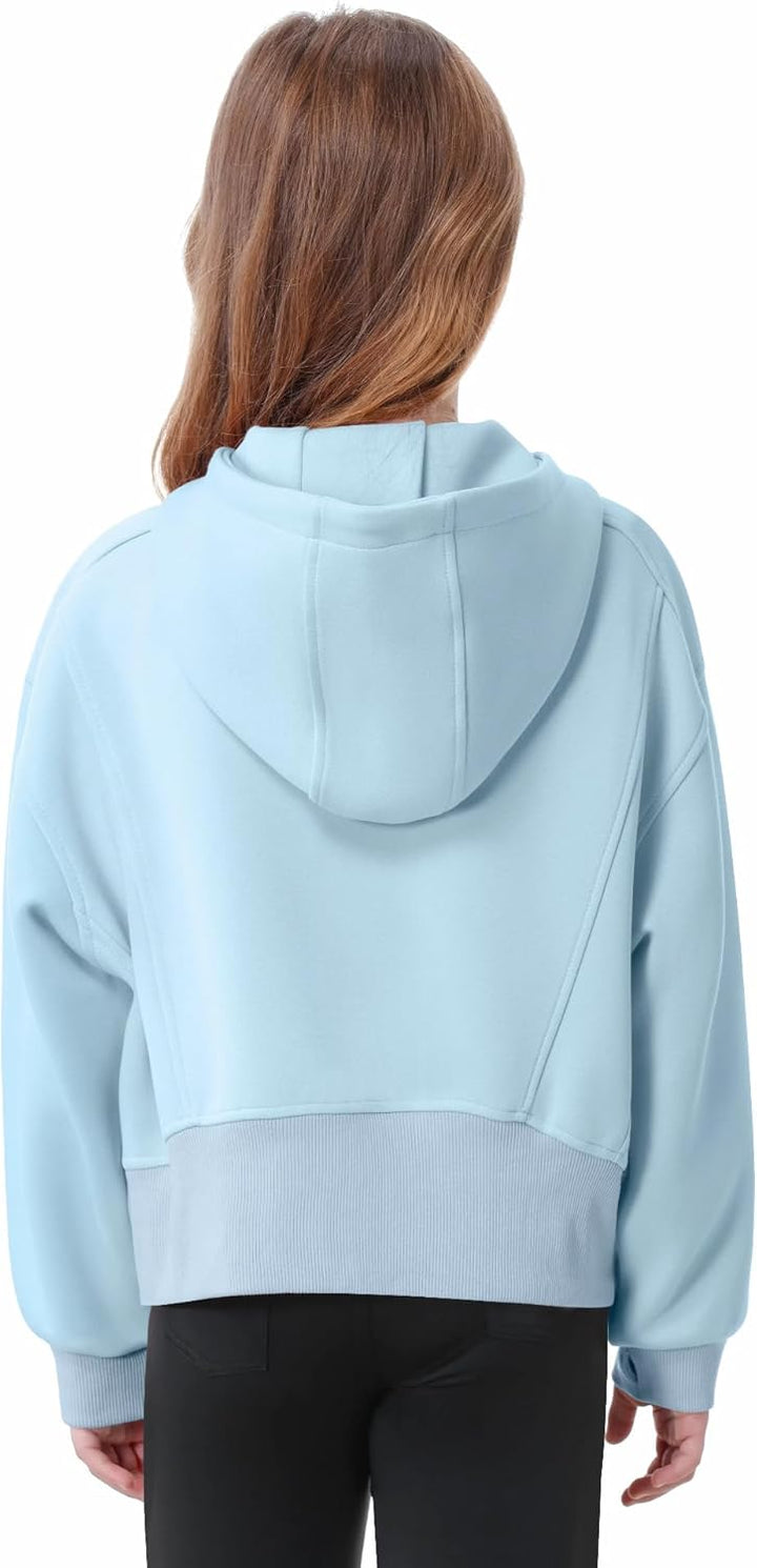 Rolanko Kapuzenpullover für Mädchen mit Reissverschluss, Gemütliche Langarm-Kapuzenjacke Lässiges Sw