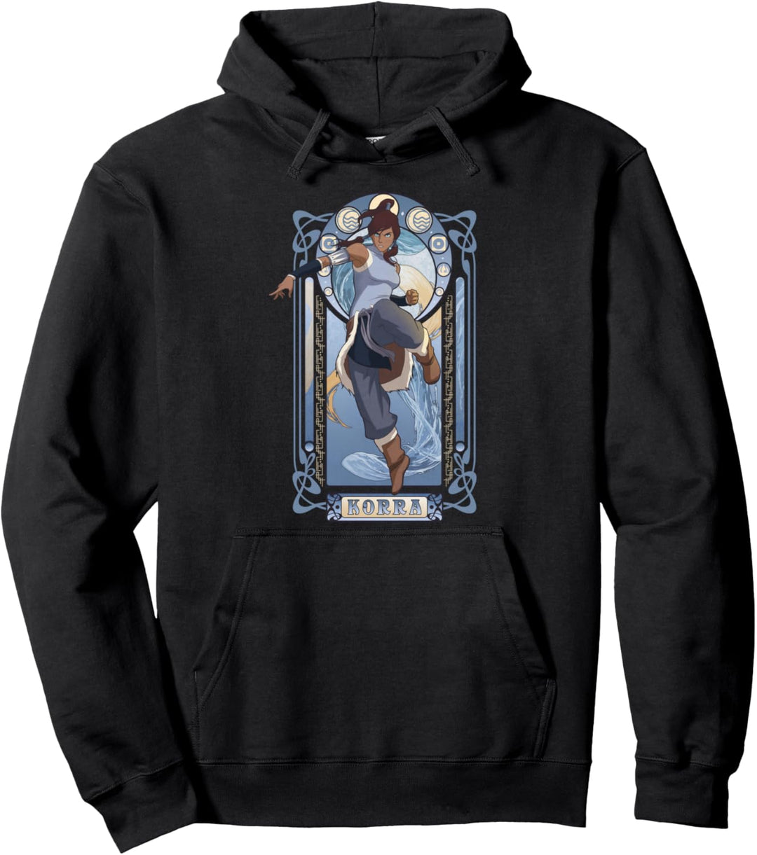 The Legend Of Korra Elements Korra Art Nouveau Poster Pullover Hoodie