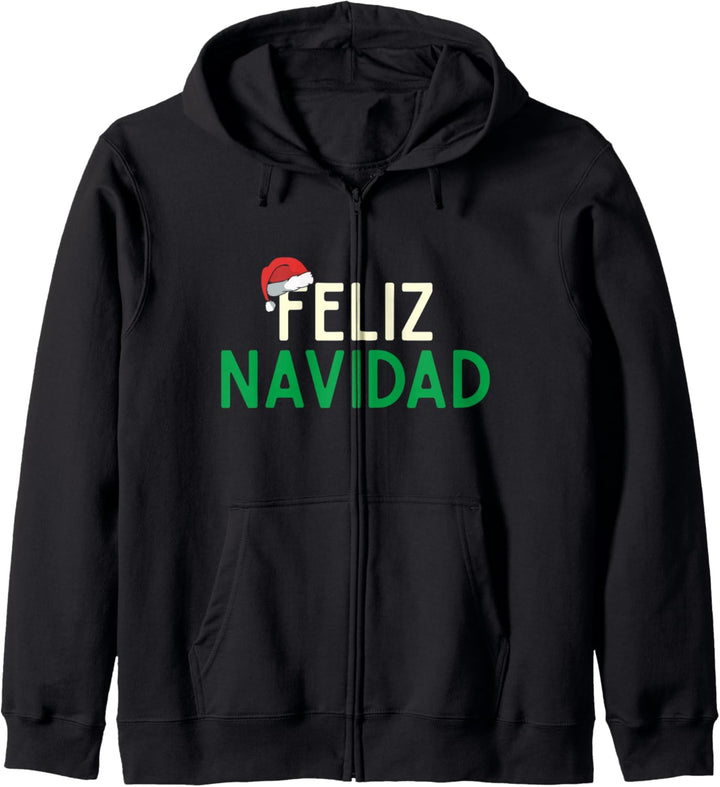 Spanish Christmas Feliz Navidad Santa Hat Fun Mexican Party Kapuzenjacke