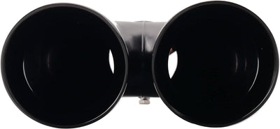Simoni Racing Auspuffblende Doppelrunde/Schräg Edelstahl Schwarz - 2xØ76xL240mm - Anschluss 34-60mm