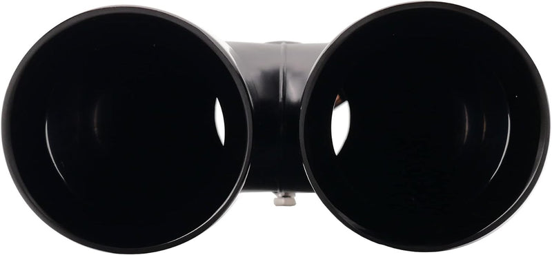 Simoni Racing Auspuffblende Doppelrunde/Schräg Edelstahl Schwarz - 2xØ76xL240mm - Anschluss 34-60mm