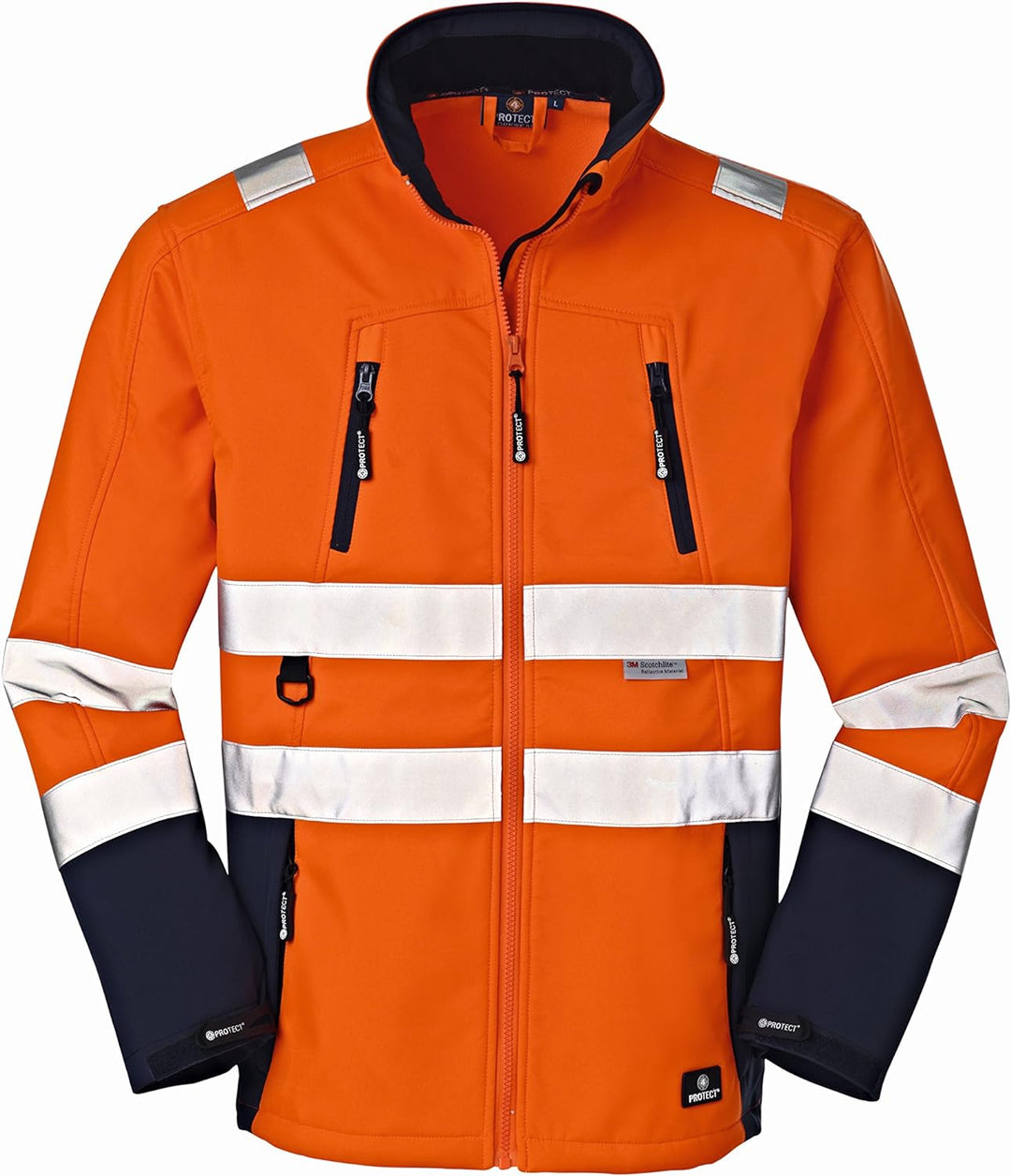 4 Protect Warnschutz Softshelljacke PITTSBURGH 3471 Wetterschutzjacke S S orange/blau, S orange/blau