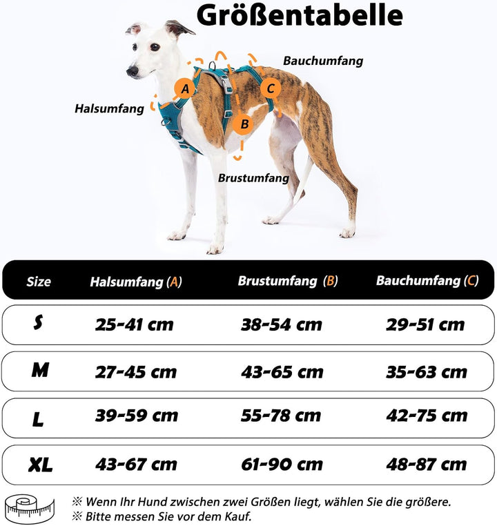 Huntboo Sicherheitsgeschirr Hund Ausbruchsicher, Panikgeschirr für Hunde, Anti Zug Hundegeschirr, Re