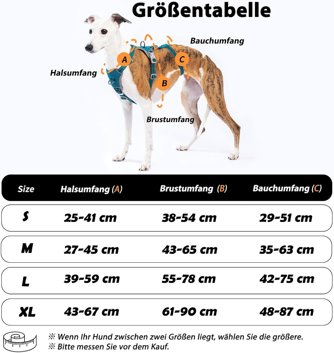 Huntboo Sicherheitsgeschirr Hund Ausbruchsicher, Panikgeschirr für Hunde, Anti Zug Hundegeschirr, Re