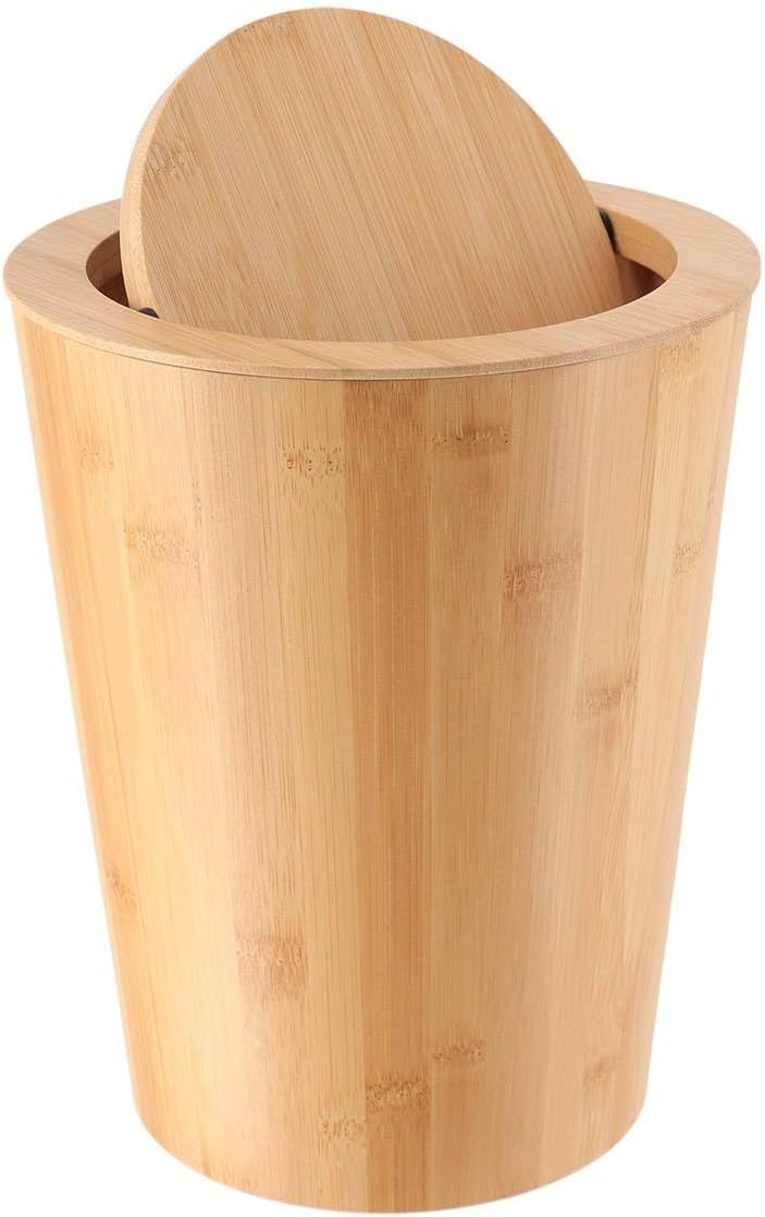 Tendance - Bambus-Mülleimer mit Klappdeckel 4,5 l - Bambus
