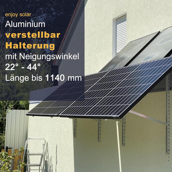 enjoy solar® Dreiecke Aluminium - verstellbare Halterung Neigungswinkel 22°-40° für Solarpanel, Max.