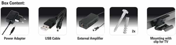 Vivanco TVA 4060 Aktive DVB-T/T2 Flachantenne Innenbereich Schwarz