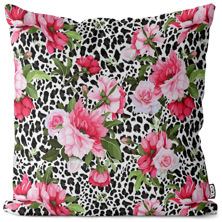 VOID Pfingstrosen Leopard Kissenbezug Kissenhülle Sofakissen Kissen Deko Outdoor-Kissen Dekokissen,