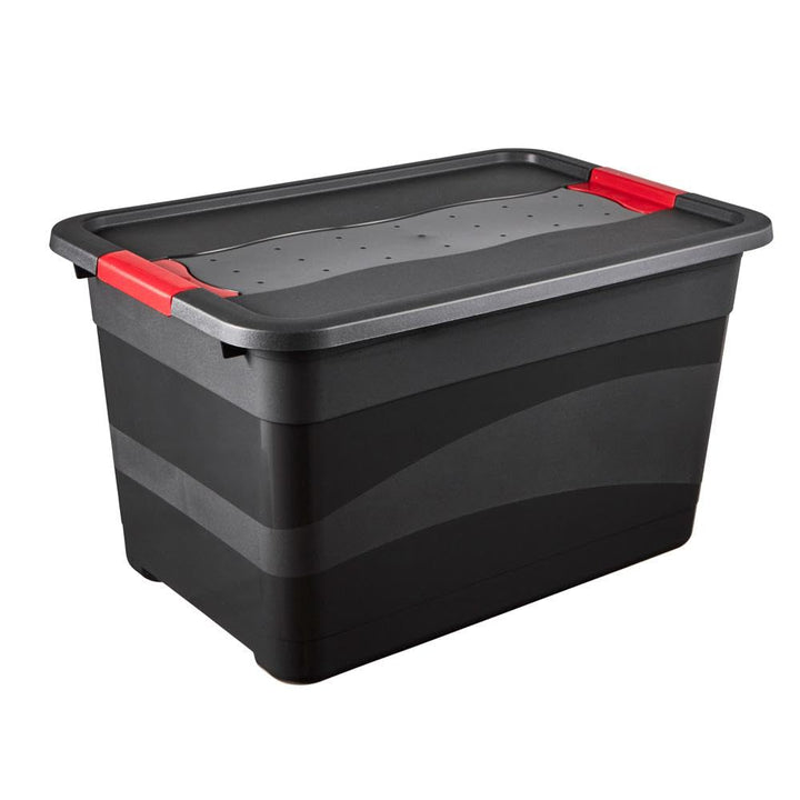 keeeper Transportbehälter mit Deckel und Schiebeverschluss, Extra Stabil, 59,5 x 39,5 x 34 cm, 52 l,