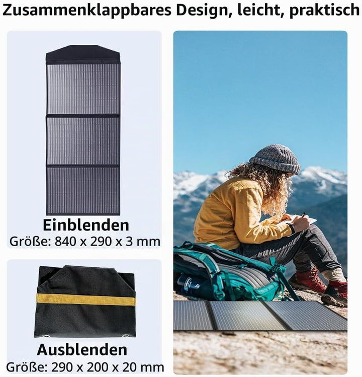 Solar Ladegerät 30W tragbares wasserdicht, IP67 faltbares Solarpanel mit USB-A nschluss, kompatibel