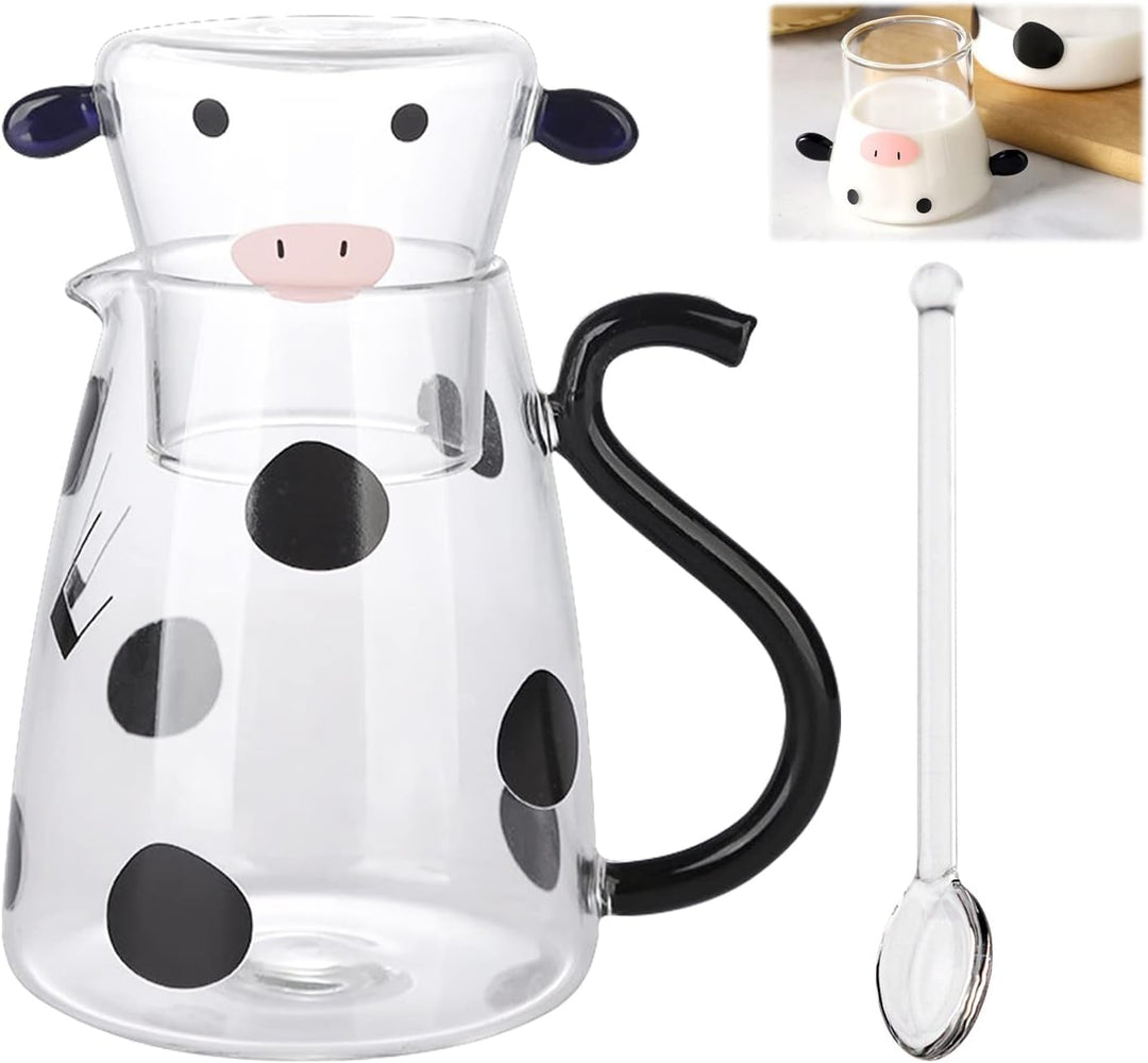 Water Jug, Glass Carafe, Kuh Glaskrug, Kreative Kuh Glaskrug Wasserflaschen Hot Cold Water Iced Tea