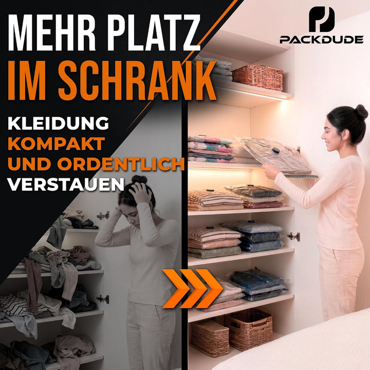 Vakuumbeutel für Kleidung I 6 STÜCK I Grösse L: 80x60cm I Vacuum Bags for Clothing I Staubsauger Vak