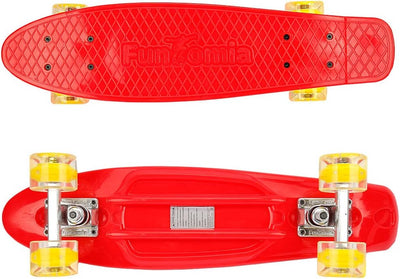 FunTomia Kinder Skateboard Cruiserboard Miniboard 57cm mit oder ohne LED Leuchtrollen Alu Truck Mach