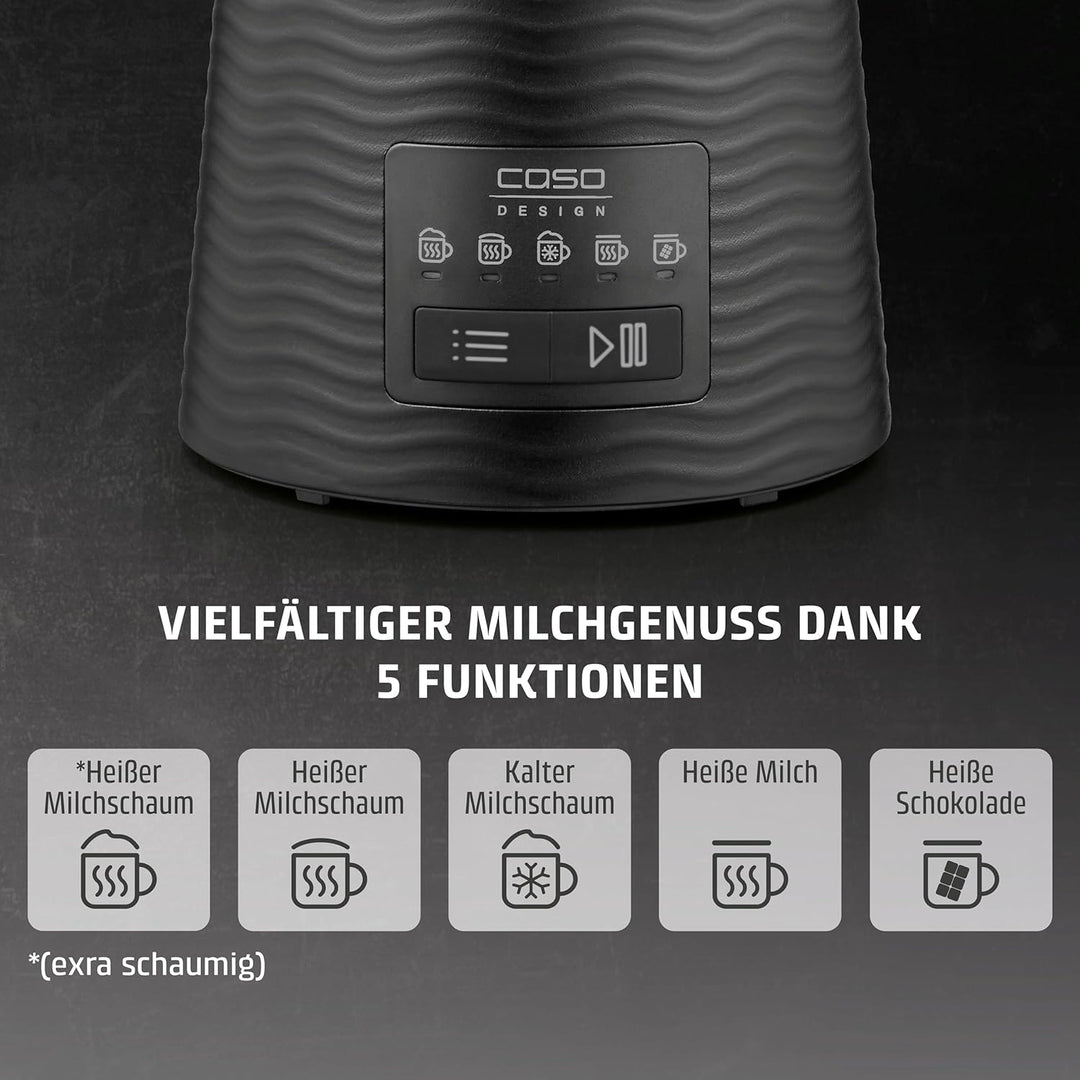 CASO CappuLatte - elektrischer Milchaufschäumer, cremiger Milchschaum, Milchschäumer heiss & kalt, K