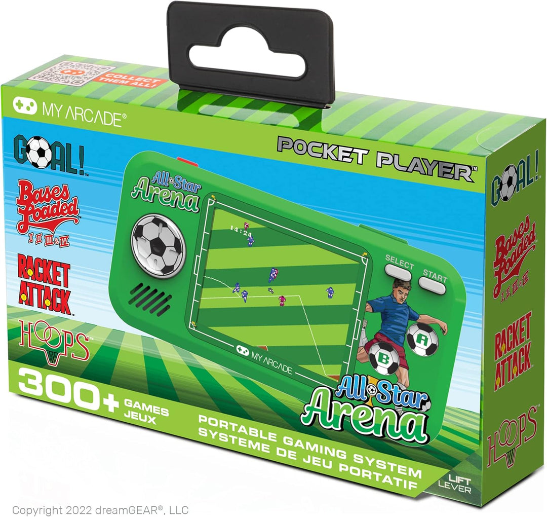 My Arcade All Star Arena Taschenspieler, tragbares Gaming-System mit 307 Retro-Spielen, 7 cm (2,7 Zo