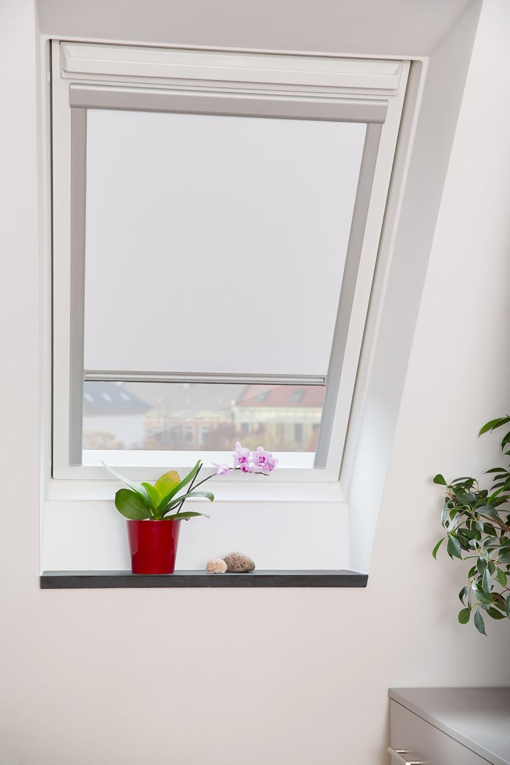 Lichtblick Dachfensterplissee, Stoff, Weiss, 49,3 x 94 cm (F6) (B x L) 49,3 x 94,0 cm (F06) (B x L)