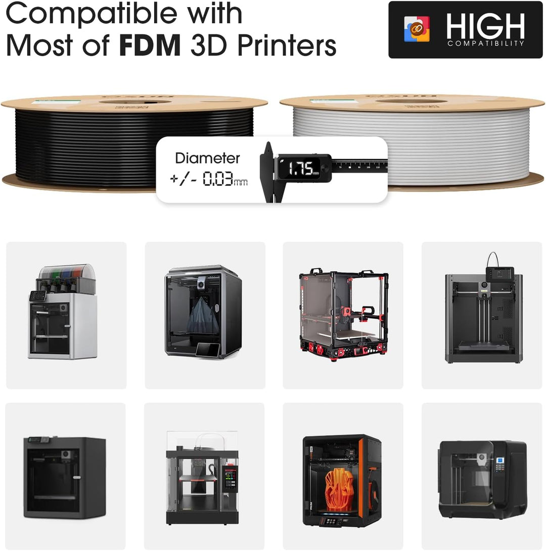 eSUN PLA+ Filament 1.75mm, 3D Drucker Filament PLA Plus, Massgenauigkeit +/- 0.03mm, 1KG pro Spule,