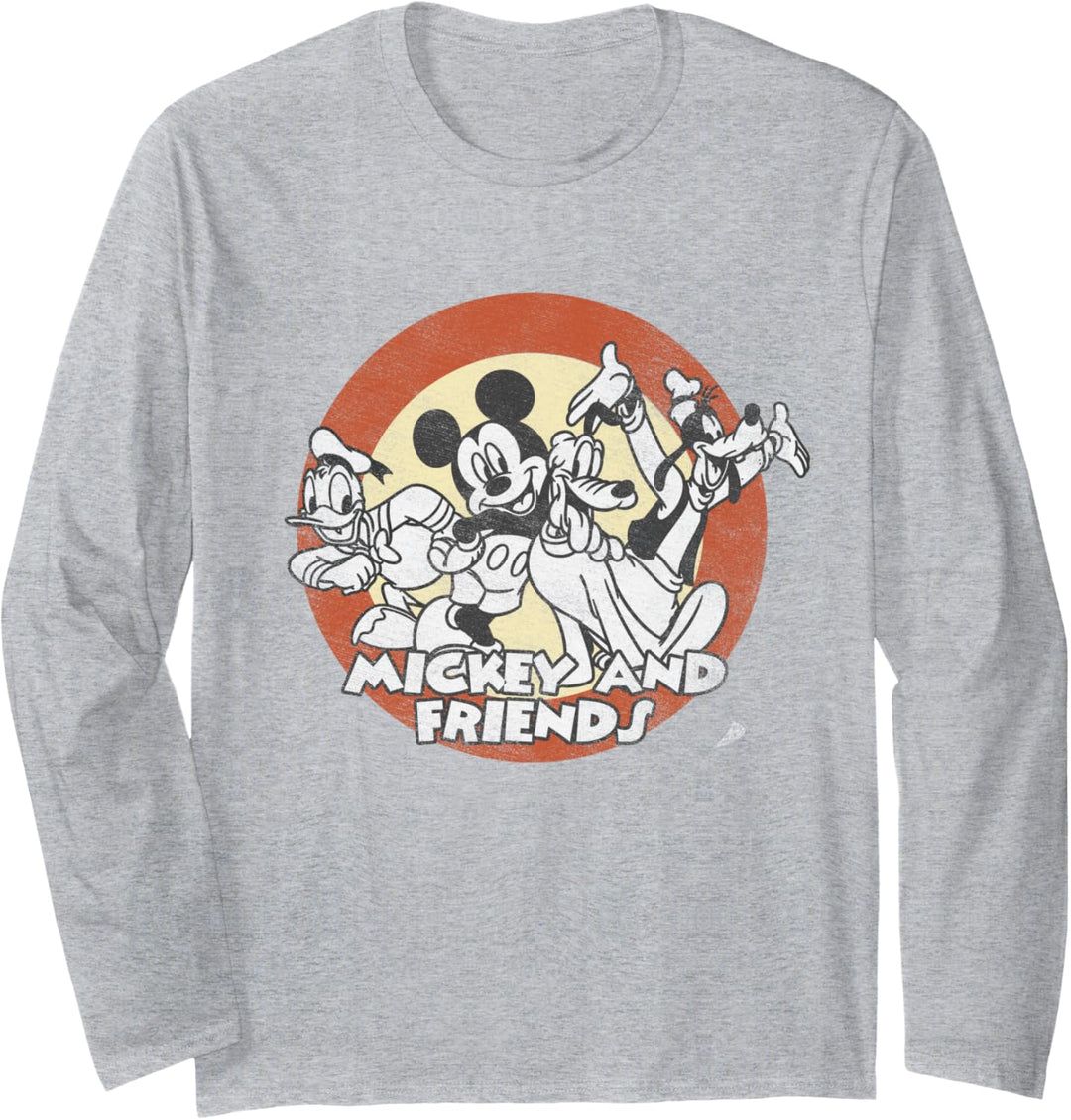 Disney Mickey And Friends Retro Circle Portrait Langarmshirt