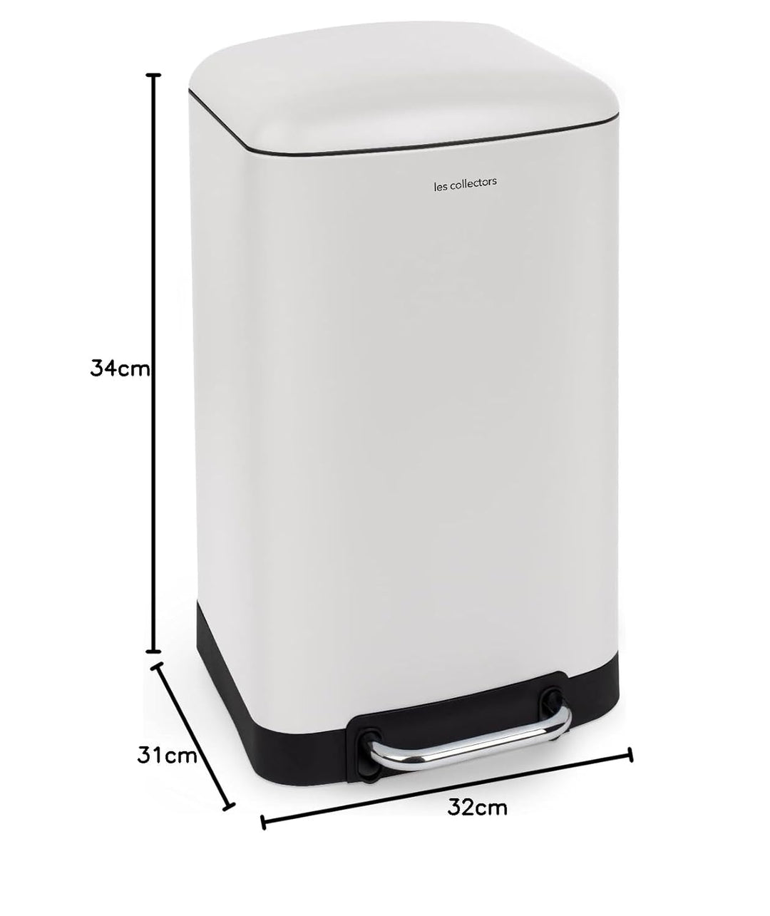 Les Collectors Mülleimer N°728, 30 L, passend für 30–50-Liter-Säcke, Küchen-Tretabfalleimer Edelstah