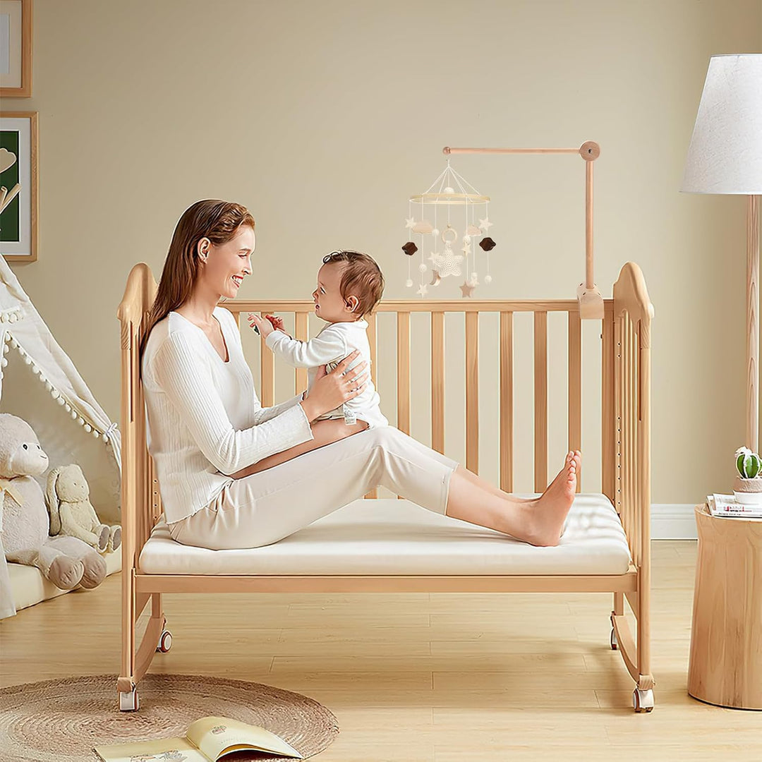 Mobile Halterung für Babybett，Kinderzimmer-Dekoration Baby Mobile Ständer aus Holz,für Aufhängung Wi