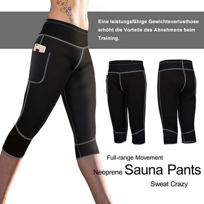 Bingrong Damen Sauna Effekt Sporthose Hohe Taille Neoprene Training Abnehmen Thermal Schweiss Schnel